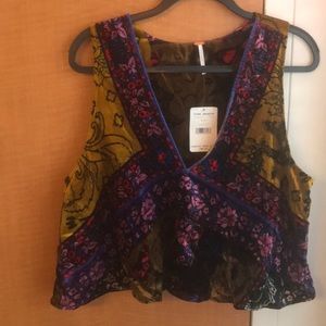Free People Velvet Boho Top